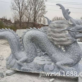 嘉祥石雕大青龙厂家 兽青龙白虎雕塑价格 景观石龙石虎图片