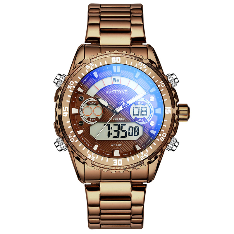 STRYVE reloj deportivo para hombre reloj electrónico impermeable reloj de cuarzo para hombre reloj de acero inoxidable reloj electrónico S8020