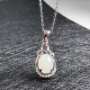 Organic necklace, pendant jade, fashionable accessory, jewelry, silver 925 sample, Korean style, simple and elegant design