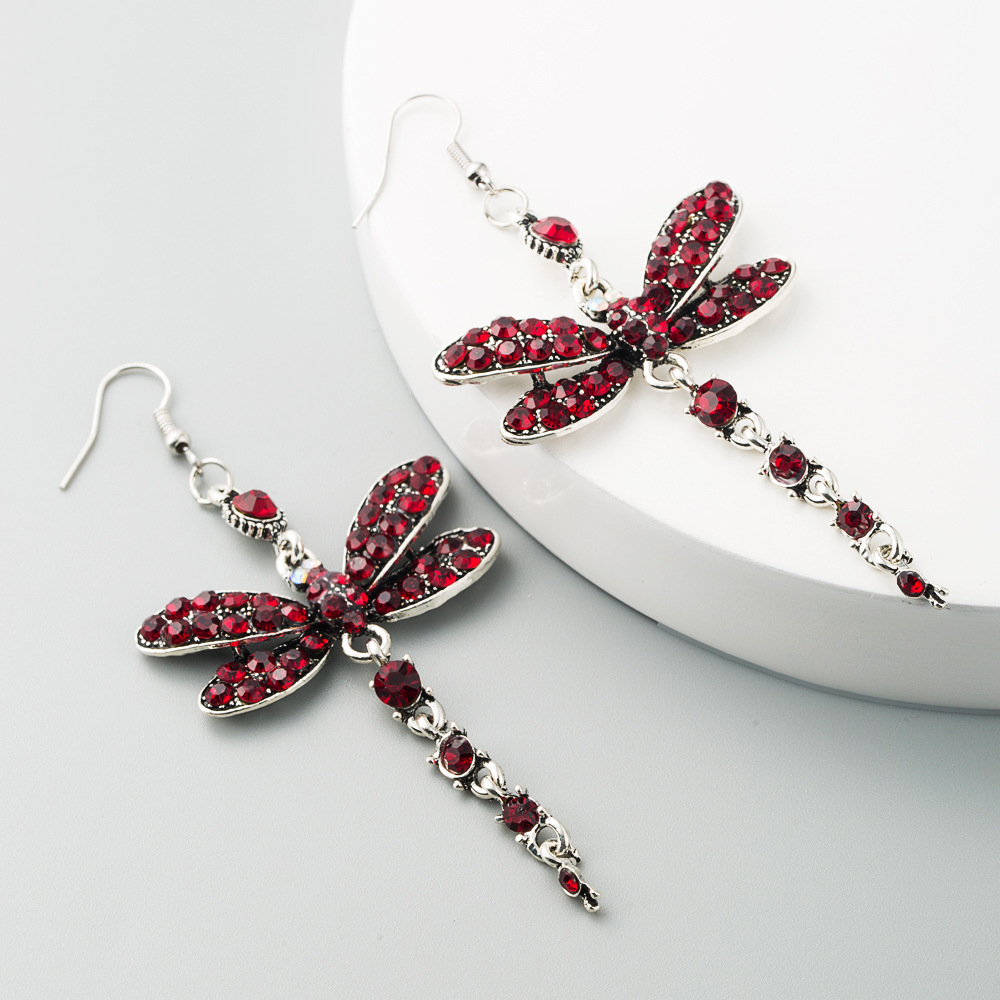 Jewellery For Women Dragonfly Long Cheap Earrings With Diamond Alloy Earrings Wholesales Yiwu display picture 5