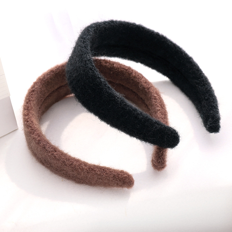 New Woolen Fabric Fabric Wide-brimmed Headband display picture 9