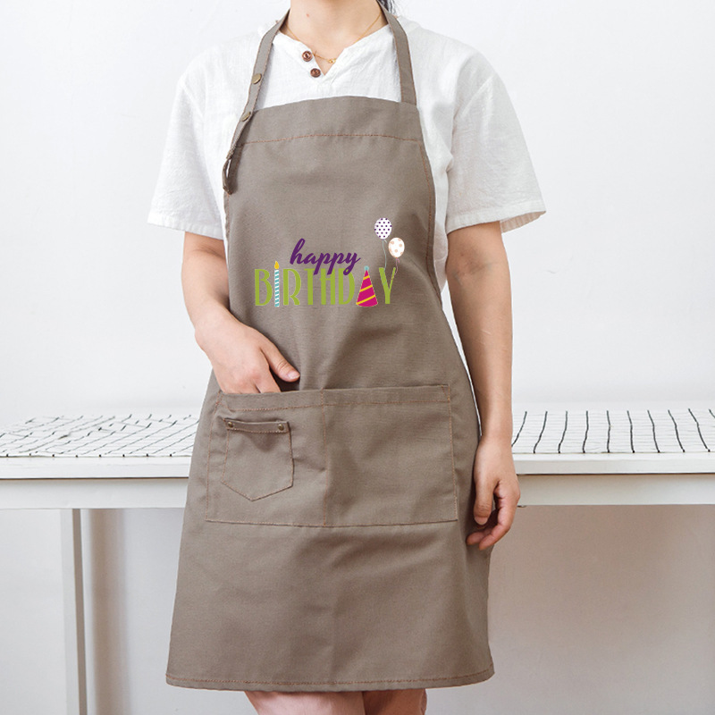 Moda coreana lienzo delantal imprimible logo leche té postre tienda de café cake shop hornear manicura trabajo