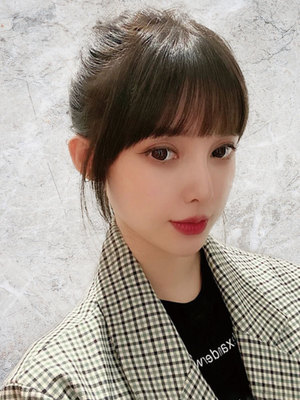 假发女短发全真自然中分假发全头套式中长发真人发丝网红锁骨假发