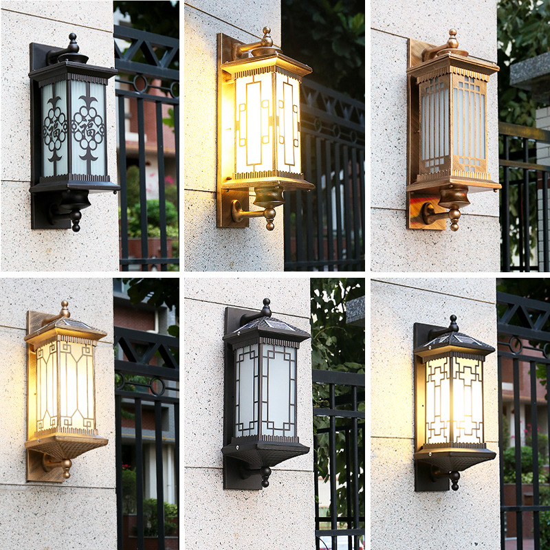 壁灯户外防水防晒厂家直销光控太阳能 led庭院灯现代室外防水壁灯|ms