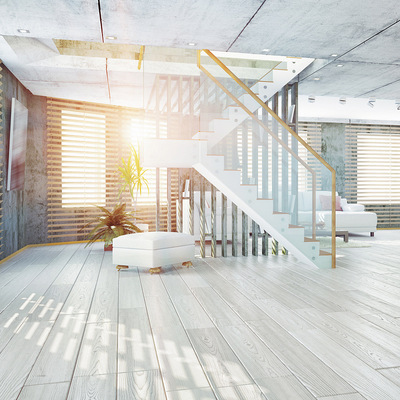 强化复合木地板E1级灰色木纹工程卧室防潮防水耐磨厂家直销|ms