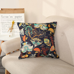 公司午睡靠枕套北歐綠植花卉田園竹節麻超柔抱枕汽車靠墊廠家批發