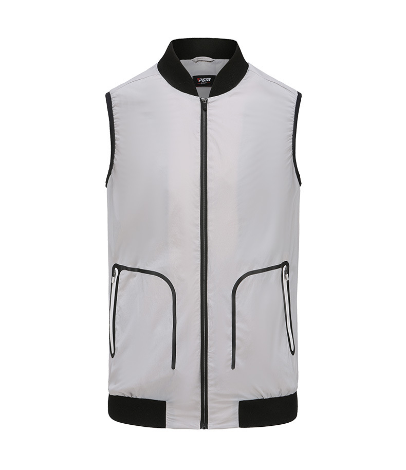 Áo vest golf nam PGM YF364 dáng gile không tay, chống gió nhẹ thoáng khí — Vest Nam YF364 màu xám, Áo vest nam YF364 màu trắng chi tiết 8