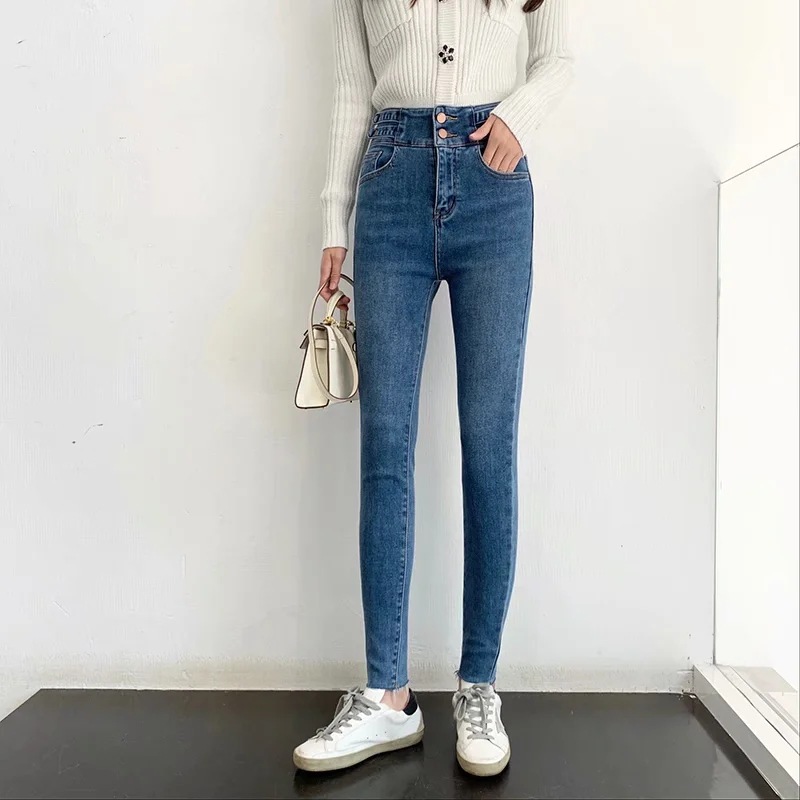 autumn and winter high waist slim stretch jeans NSAC14397