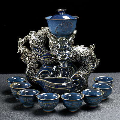 tor Chinese style fully automatic ceramics Kiln transformation tea set suit Lazy man Tea makers Anti scald Kungfu Online tea set