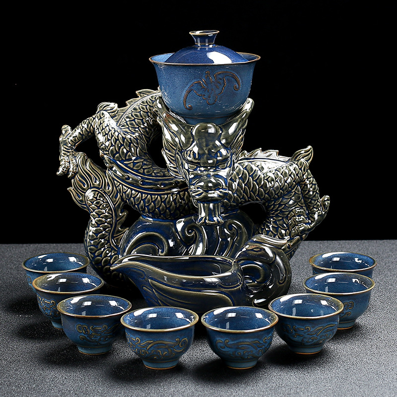 tor Chinese style fully automatic ceramics Kiln transformation tea set suit Lazy man Tea makers Anti scald Kungfu Online tea set