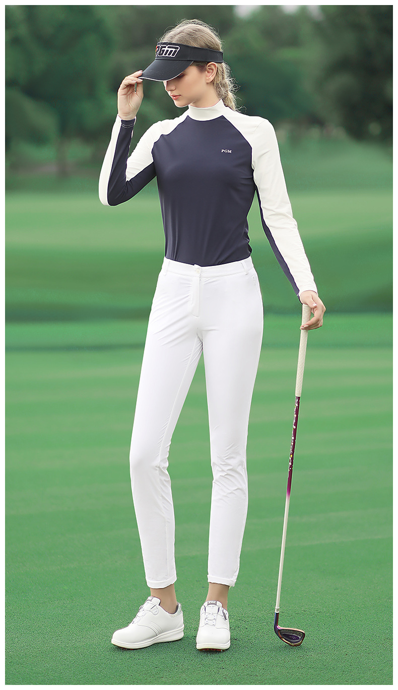 Quần thể thao golf nữ dài chín phần ôm dáng thoải mái PGM — KUZ092 Màu Đỏ, KUZ092 màu trắng, KUZ092 màu xanh hải quân, KUZ092 màu đen chi tiết 4