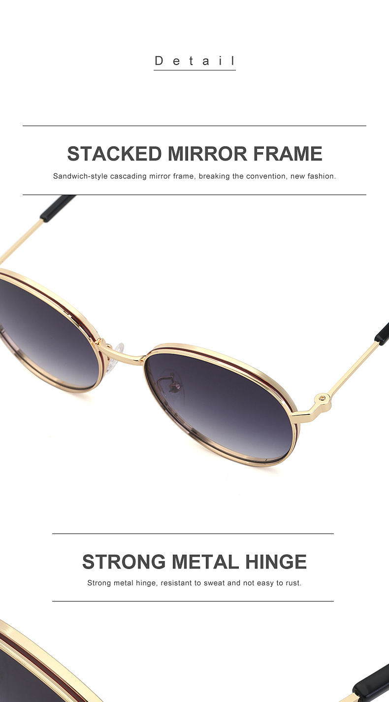 Fashion Round Frame Sunglasses Wholesale display picture 15