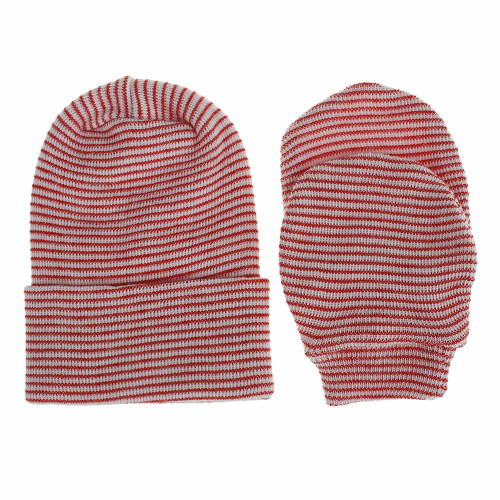 European and American newborn double-layer hats with gloves, Amazon wholesale baby and baby supplies, baby hats, 2-piece set