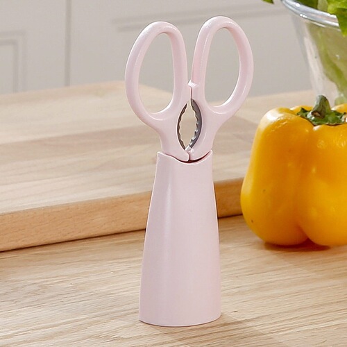 Shimomura Shimomura Japanese Kitchen Stainless Steel Scissors Multifunctional Scissors with Holder Magnetic Chicken Bone Scissors