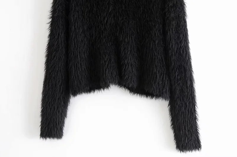 imitation mink fur round neck loose jacket NSAC31695