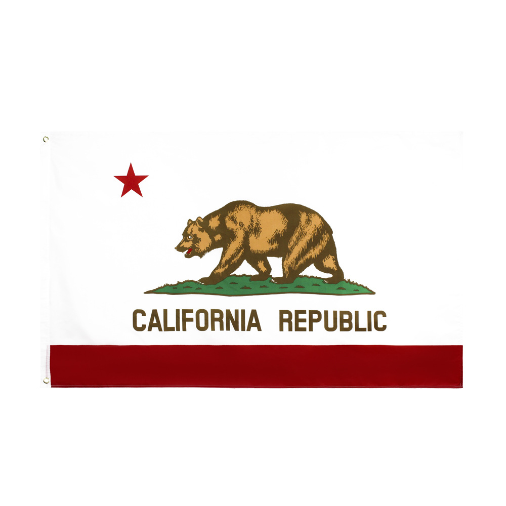 Johnin 跨境供应90*150cm美国加利福尼亚州旗帜 外国旗帜定做国旗