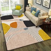 客厅地毯地垫ins 轻奢风简约北欧美式现代印花地毯卧室床边毯批发