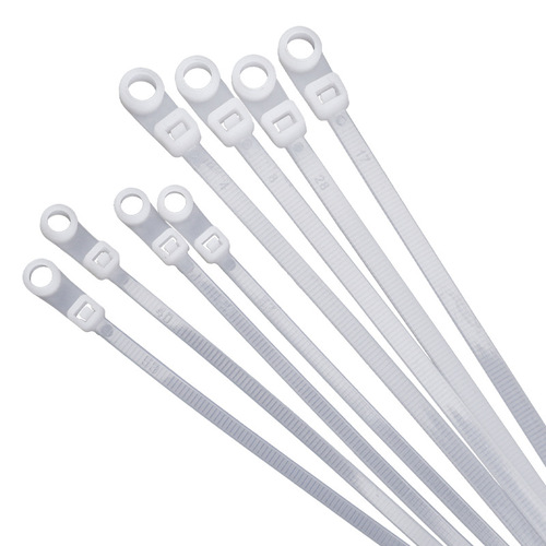 Fixed head tie, screw hole fixed head, self-locking round head tie, round hole cable tie, cold-resistant and corrosion-resistant