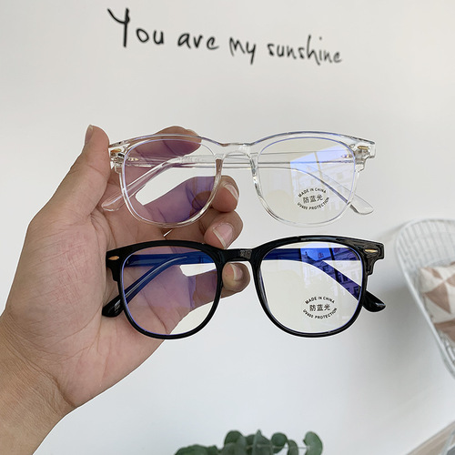 Anti-blue light and anti-radiation glasses for male and female students, Korean version, no prescription, can be matched with myopia glasses frame, Internet celebrity face slimming trend