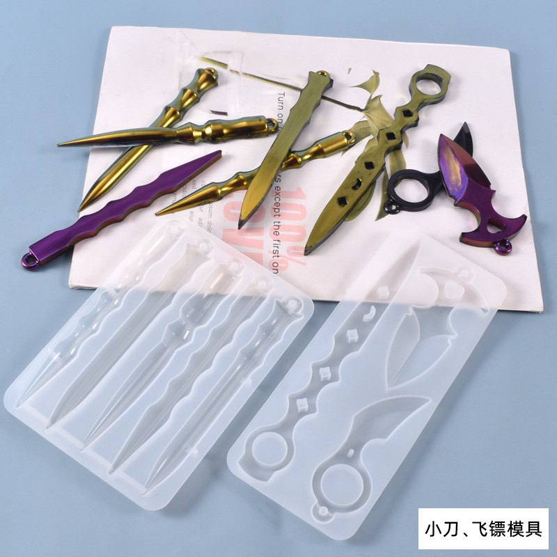 Poppy DIY Crystal Glue Mold Pendant Keychain Table Anti-Defense Self-Defense Toy Silicone Mold Wholesale