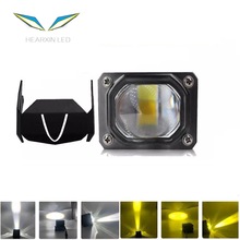 网红新品LED小钢炮射灯摩托车大灯外置汽车双色透镜射灯u5激光炮