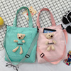 Capacious shopping bag, face blush, one-shoulder bag, cloth bag, with little bears, 2020, new collection, internet celebrity