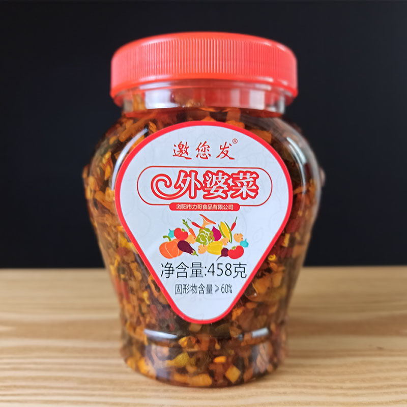 湖南特産力哥食品 458克外婆菜 香辣下飯菜鹹菜 廠家貼牌壹件代發
