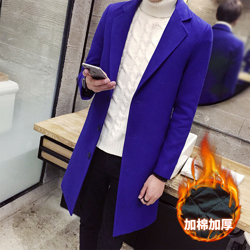 Gabardina de los hombres de longitud media SLIM-Fit estilo coreano otoño 2022 Nuevo abrigo de lana de los hombres otoño e invierno abrigo de lana de moda image 5