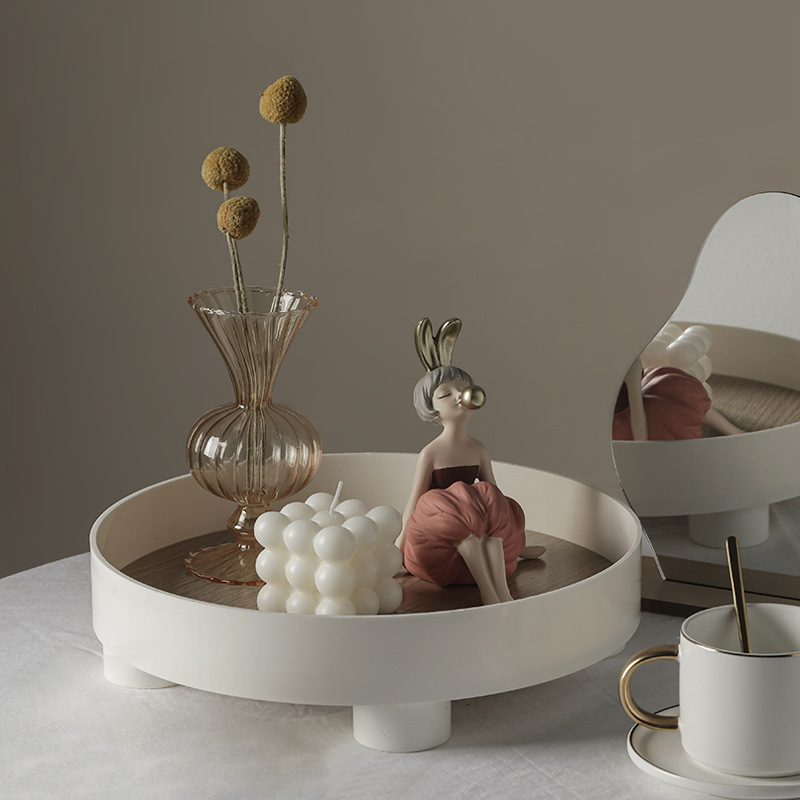 北欧ins艺术简约收纳托盘设计师干花花瓶摆件小众香薰家居装饰品