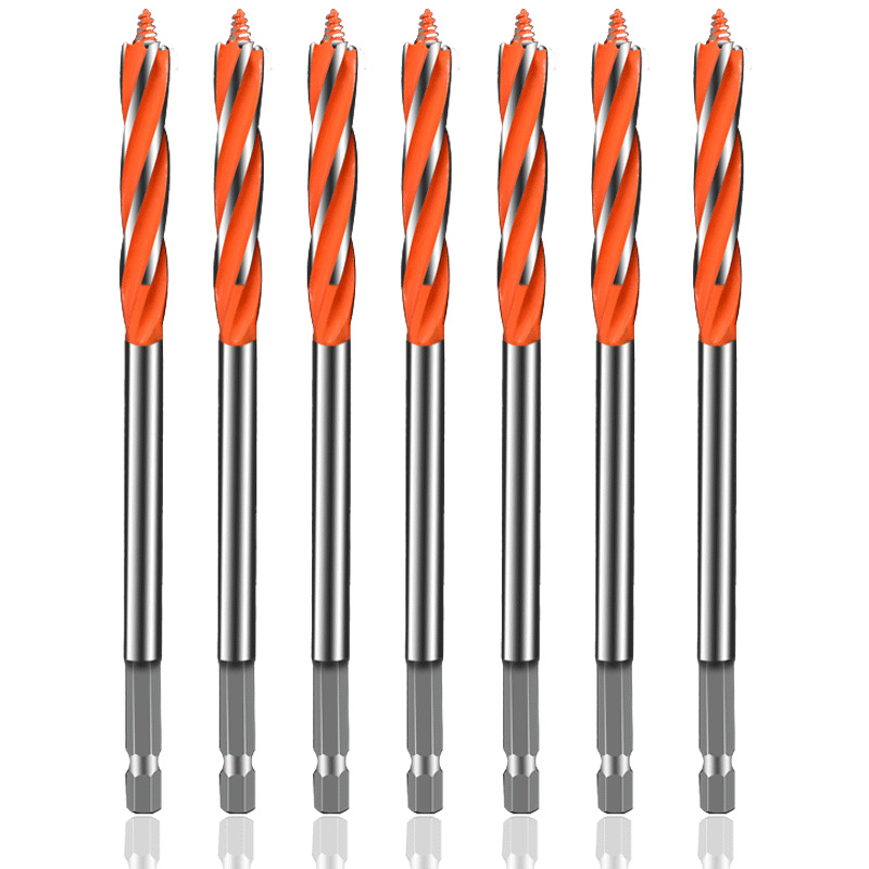 加长木工工具钻头麻花钻头打孔扩孔四刃四槽门锁抽屉开孔器六角柄