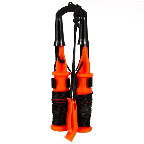 Winter ice-breaking life-saving ice pick with life-saving whistle ice climbing ice-breaking equipment orange-red chisel fishing equipment wholesale