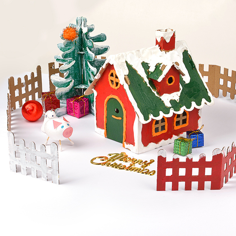 幼儿园礼物圣诞节饼干屋装饰品儿童手工diy材料包发光自制小屋