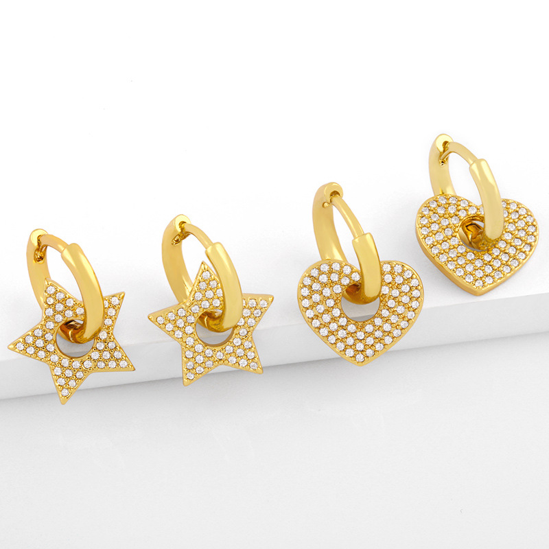 New  Love Diamond Earrings display picture 2