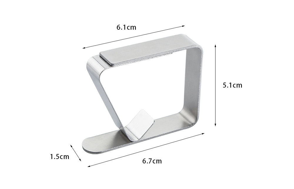 Simple Style Solid Color Stainless Steel Table Cloth Clip 1 Piece display picture 1