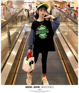 女童秋装2020新款套装儿童春秋季洋气潮网红卫衣中大童运动两件套