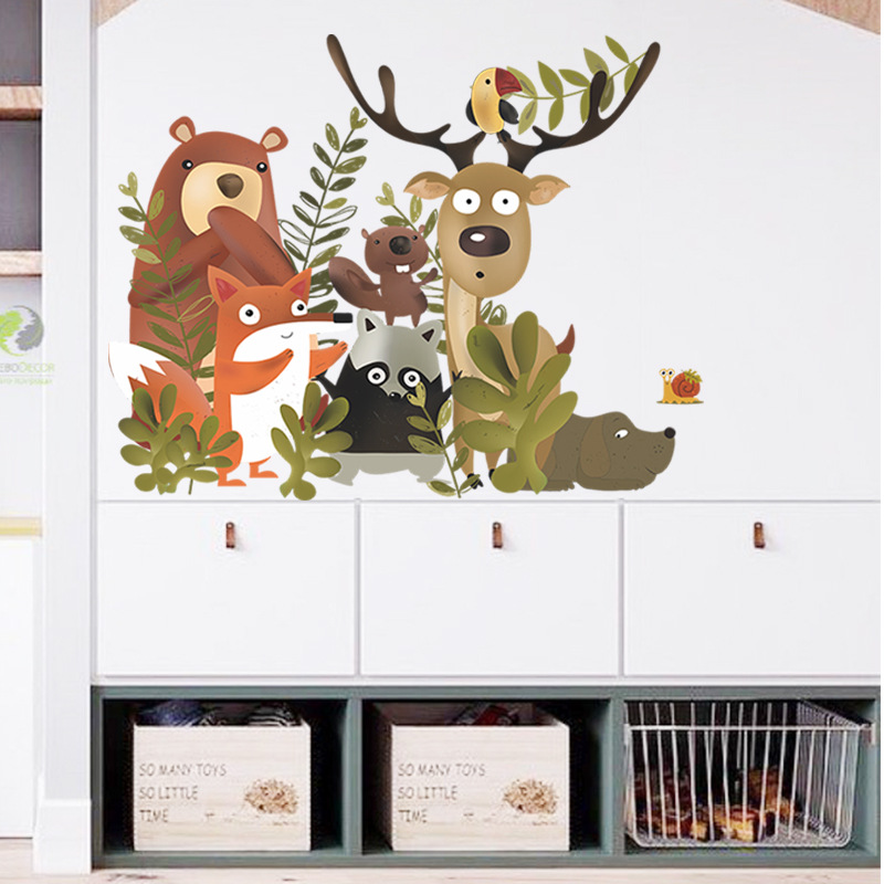 Cartoon Hand-painted Jungle Animal Wall Stickers display picture 6