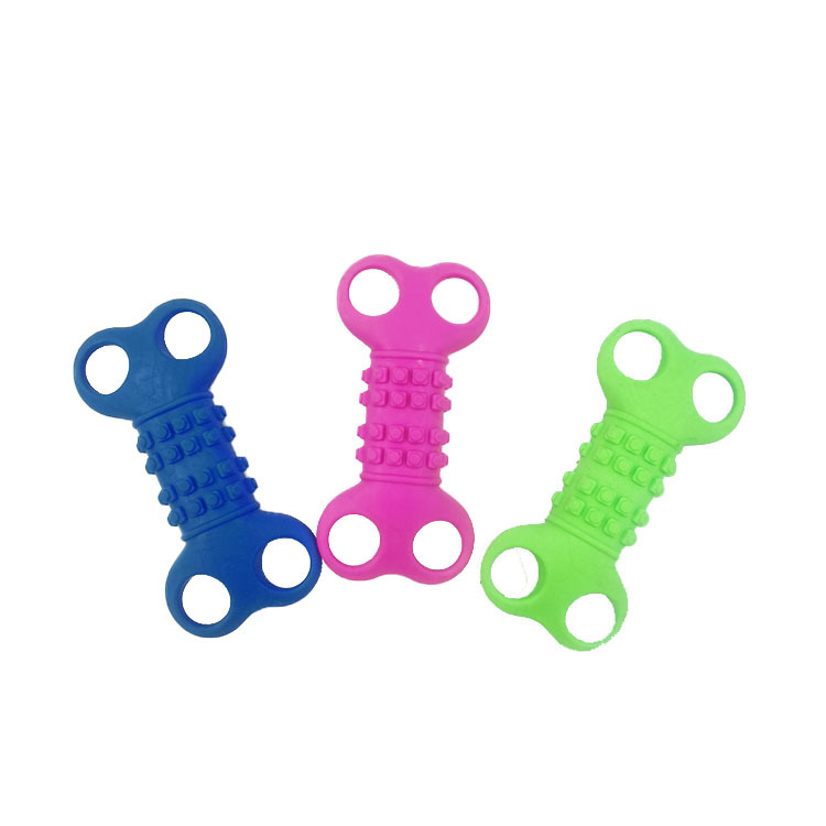 Suministro directo de fábrica TPR PET interactivo de cuatro agujeros tamaño perro molar pegamento suave mordedura-resistente juguete mascotas suministros