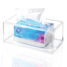 欧式酒店用品KTV创意长方形透明亚克力抽取式纸巾盒 车载抽纸盒子