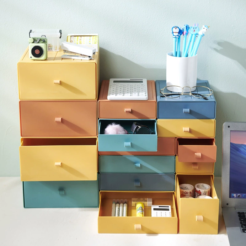 DIY коробка для хранения на рабочем столе, пластиковый ящик, организация общежития и хранение, яркий офис, маленький ящик оптом