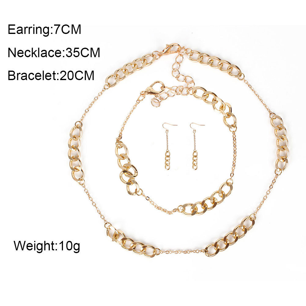 Simple Metal Three-piece Set Irregular Geometric Necklace For Women display picture 1