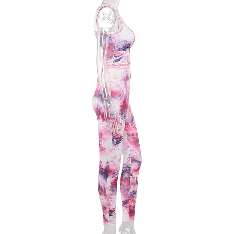 tie-dye sling straps wrapped chest bodysuit NSMX28539