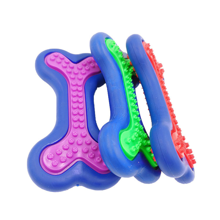 Juguete para mascotas TPR diente molar resistente a los mordiscos Limpieza de huesos perro cabeza sólida molienda palo juguete suministros para mascotas