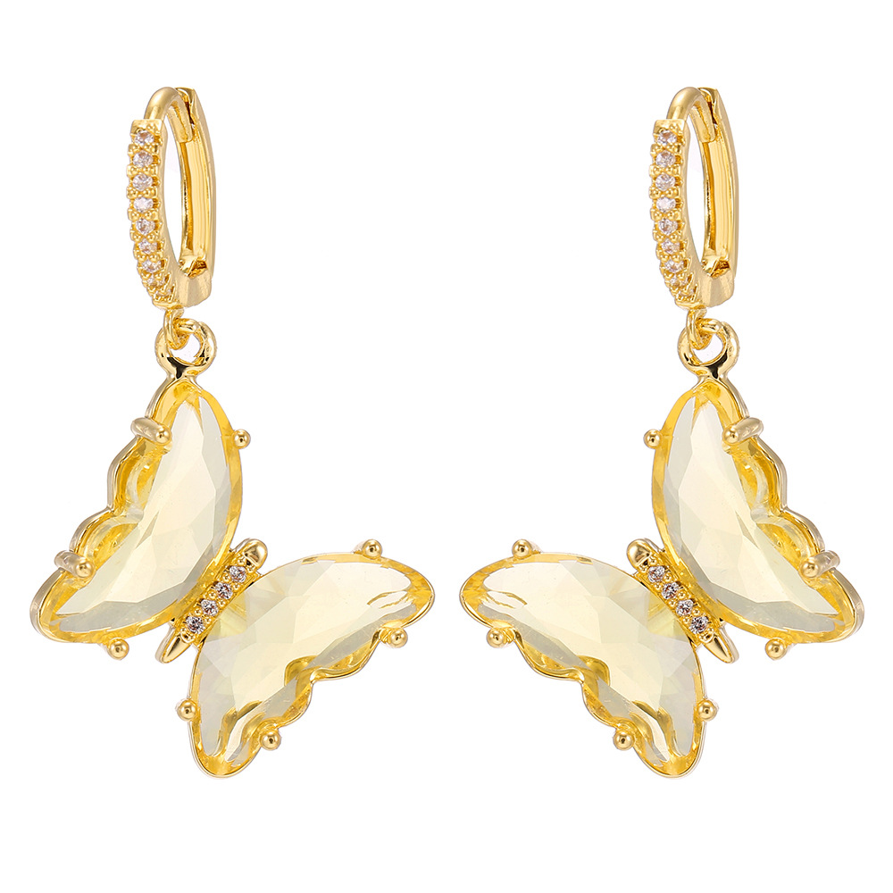 Al Por Mayor Joyas De Cristal De Cristal Pendientes Colgantes De Mariposa Nihaojewelry display picture 3