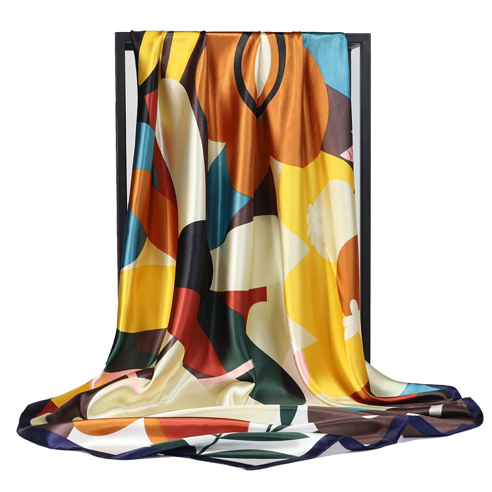 67g Weight Silk Scarf Classification Women's Elegant Plant Satin Silk Scarves