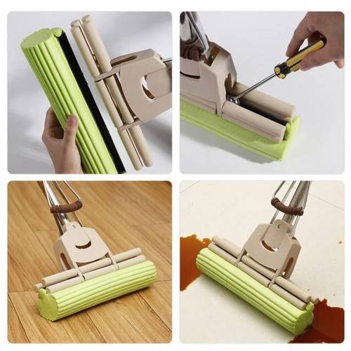 Highly Absorbent Sponge Head for Mop Replacement, Universal Mop Wheel Rubber Sponge