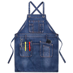 Kitchen apron work kitchen apron denim coffee milk tea shop barber men's and women's work clothes children's custom logo
