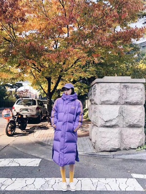 明显羽绒服韩国东大门过膝2020年新款长款韩国宽松男女情侣款加厚|ms