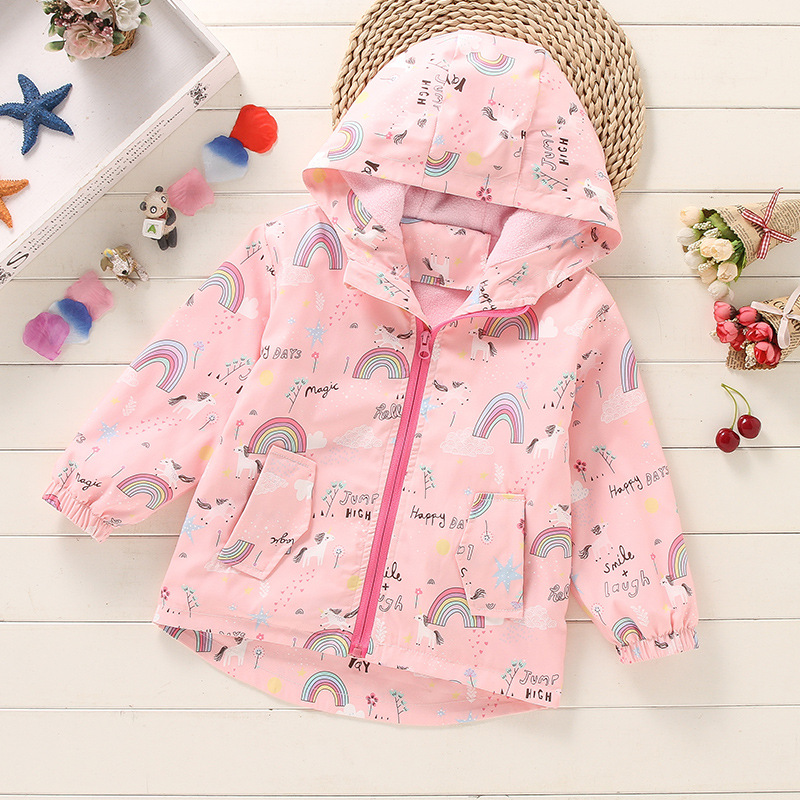 Cross-border children's clothing 2026 new spring and autumn children's windbreaker jacket casual fleece mid-length girls' windproof coat