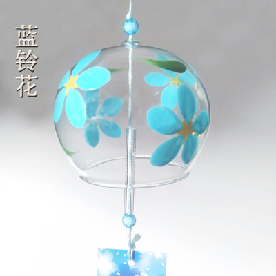 ガラス日式彩绘风铃创意礼品家居饰品高硼硅玻璃风铃景区景观走廊|ru