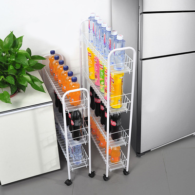 夾縫收納置物架可移動推車廚房冰箱縫隙置物架臥室衛生間窄縫收納